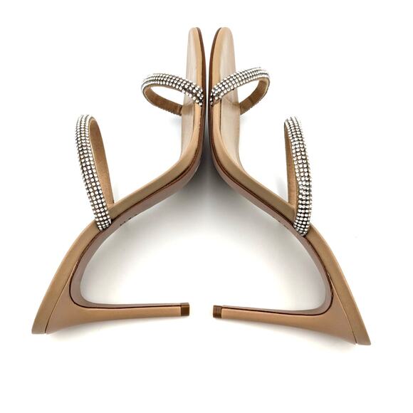 Schutz Taliah Glam Leather & Crystal Sandals Women's Beige Size US9B - Picture 6 of 11